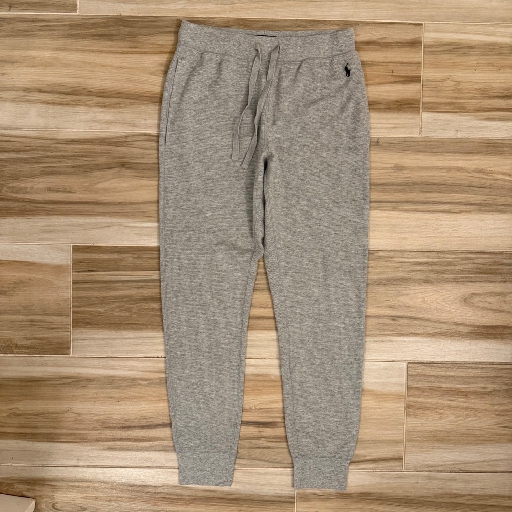 Polo Ralph Lauren Mens Gray Waffle Knit Jogger Sleep Pants Medium PWSJRL